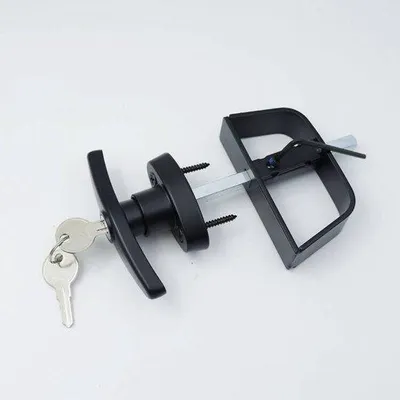 Immagine prodotto di Set di guide per porte scorrevoli, lunghezza 14 cm, colore nero, con meccanismo di sospensione e chiusura.