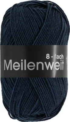 Produktbild von Lana Grossa MEILENWEIT 8-FACH 150 g UNI 8-fach Sockenwolle, Farbe:9556 - Dunkelblau