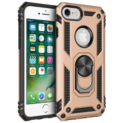 Obrázek produktu pro iPhone 8 Pouzdro s Kroužkem, Dvouvrstvé Tvrdé PC TPU, Nárazuvzdorné Pouzdro s Stojánku pro iPhone 7 / iPhone 8 Zlato