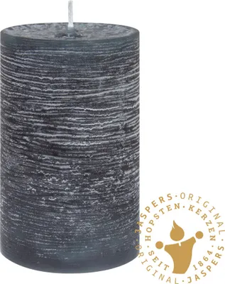 Produktbild von Rustik Kerzen, Nordische Reifkerzen, durchgefärbte Kerzen Grafit Ø 60 x 100 mm, 1 Stück