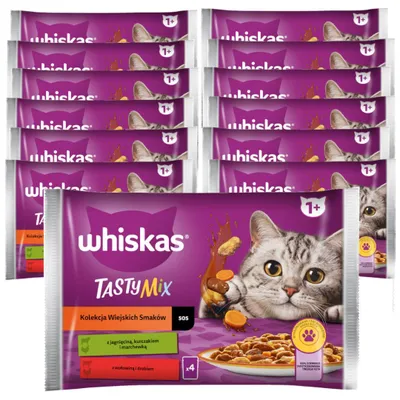 Produktbild von Whiskas Country Collection Katzennassfutter in Sauce 52 Portionsbeutel à 85g (13 x 4 x 85 g)