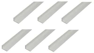Zdjęcie produktu dla Alberts 6 x profil kątowy, aluminium, anodowane na srebrno, 60 x 25 x 2 mm, długość 1 m