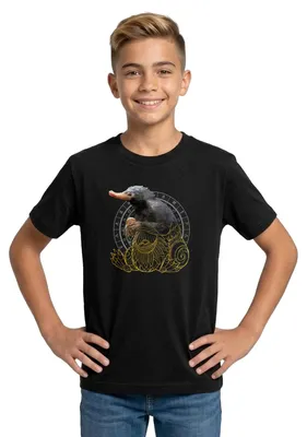 Produktbild von Spreadshirt Phantastische Tierwesen Niffler Teenager T-Shirt, 152/164 (12-14 Jahre), Schwarz