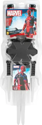 A product packaging for a Deadpool sword set.