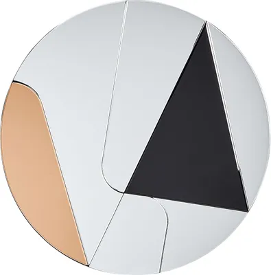 Produktbild von BELIANI Wandspiegel Gold u. Schwarz aus Glas Rund ø 80 cm Gefärbtes Getöntes Glas ohne Rahmen Abstrakter Stil Wanddekoration Wohnaccessoires