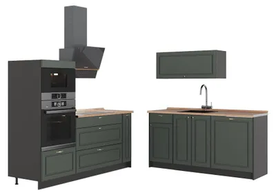 Obrázok produktu pre Kuchyňa Vicco Fame-Line Zelený a zlatý vidiecky dom/antracitová 340 cm, AP Oak, Model 63671