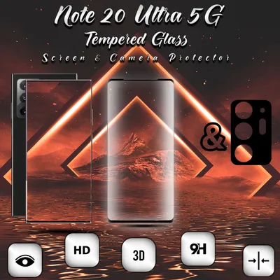 Zdjęcie produktu dla Osłona ekranu Samsung Galaxy NOTE 20 ULTRA 5G i osłona obiektywu ze szkła hartowanego 9H