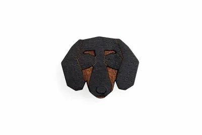 Produktbild von BeWooden Holz Brosche in Form eines Hundes Dackel Brosche