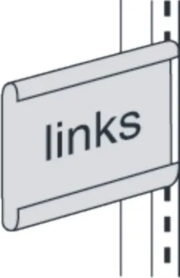 Produktbild von Gangschild links für Bibliotheks-Regal Univers lichtgrau