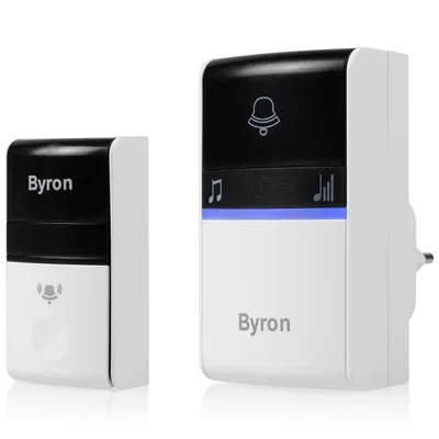 Produktbild von Byron DBY-23412 Funk-Türklingelset B412, Schwarz, Grau, 80 dB, Haus, Büro, IP44, 10 Stück(e), 1 Stück(e)