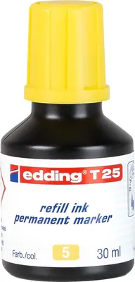 Produktbild von Nachfülltinte edding T 25 für edding Permanentmarker 30ml gelb Packung mit 10 Stück