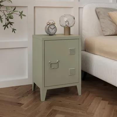 Produktbild von Nachtschrank ‘Inari’ mit Türgriff links Stahl 57 x 40 x 30 cm Kamelfarben