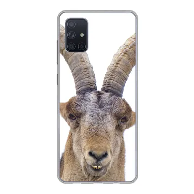 Produktbild von MuchoWow® Handyhülle Schutzhülle Hülle für Samsung Galaxy A71 Steinbock - Tiere - Hoorn Silikon Softcase Handy Hülle - Kartenbesitzer