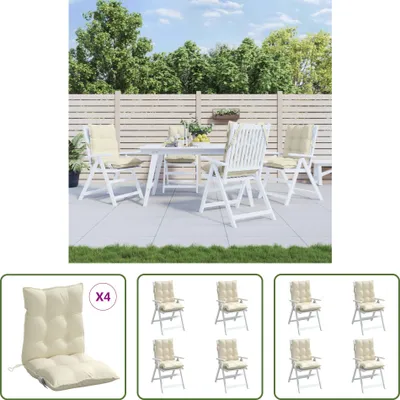 Produktbild von The Living Store Niedriglehner-Auflagen 4 Stk. Creme Oxford-Gewebe