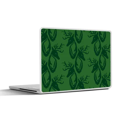Produktbild von MuchoWow® Laptop Aufkleber Sticker Cover Muster - Grün - Hirsche 32.5x23.5 cm - Sticker für Laptop - Selbstklebend