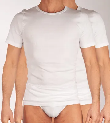 Image de Dulcia t-shirt col rond new basic Coton 4-1 rib white hommes