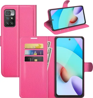 Produktbild von Schutzhülle für Xiaomi Redmi 10 Case Handy Hülle Cover Case Schutztasche Wallet Etuis, Farbe:Pink