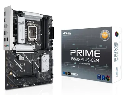 Produktbild von ASUS PRIME B860-PLUS-CSM, Intel, LGA 1851 (Socket V1), Intel Core Ultra (Series 2), DDR5-SDRAM, 256 GB, DIMM