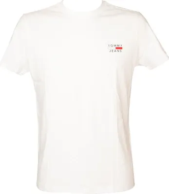 Immagine prodotto di T-shirt uomo TOMMY JEANS mezza manica girocollo con logo stampato puro cotone articolo DM0DM10099, XL, Cotone 100%