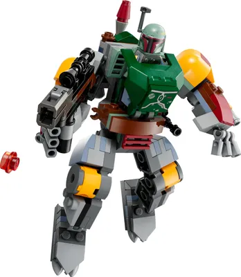 Produktbild von LEGO 75369 Star Wars Boba Fett Mech, baubare Actionfigur mit Blaster und Raketenrucksack mit Flick-Shooter, Sammelset für Kinder
