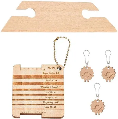 Produktbild von Holzbreiwerkzeug-Set mit Garenbalkettungs- und Steckmarkeerder-Set, Holz, 69,5 x 63 x 5 mm