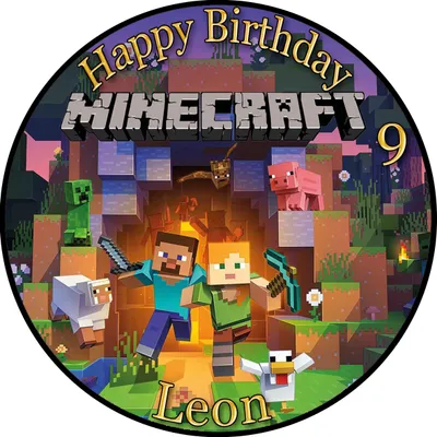 Produktbild von Tortenaufleger Fototorte Tortenbild Gamer Minecraft Pixel TNT MCR01 (Zuckerpapier) Rund 14 cm Ø ohne Foto