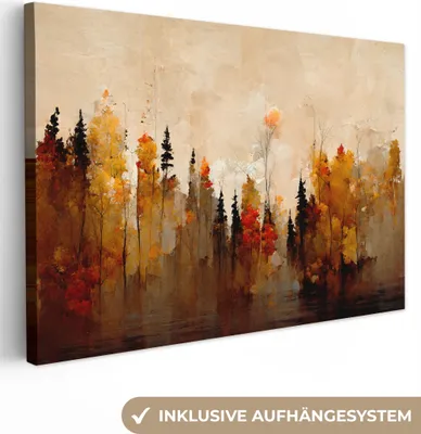 Obrázek produktu pro OneMillionCanvasses® - Plátna - Příroda - Stromy - Umění - Hnědá - Béžová, nástěnné umění, nástěnné dekorace Obývací pokoj, 120x80cm