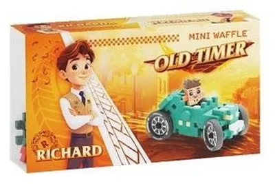 Zdjęcie produktu dla Klocki konstrukcyjne Waffle mini Cars Teal Oldtimer Jeremy 50 elementów