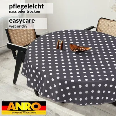 Image de Nappe imperméable - Lavable - Protection pour tables - Hydrofuge - 120 cm de diamètre - Gris