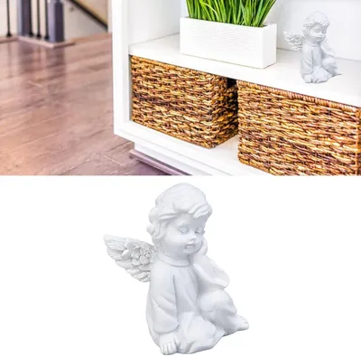 Cherub Figur aus Harz für Garten und Haus, Engel Skulptur für Innen- und Außendekoration