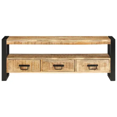 Image de vidaXL Armoire TV 120x30x45 cm en bois massif de manguier