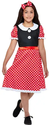 Immagine prodotto di Costume da topo carino per bambine costume di carnevale rosso-nero - 116/128 (4-6