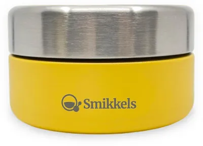 Produktbild von Smikkels Edelstahl Obstbehälter Kind 280ml gelb - nachhaltige Snackdose Schule