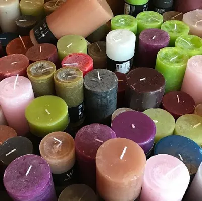 Produktbild von 3 KG durchgefärbte Rustic Kerzen NEUWARE -gemischte Zusammenstellung-