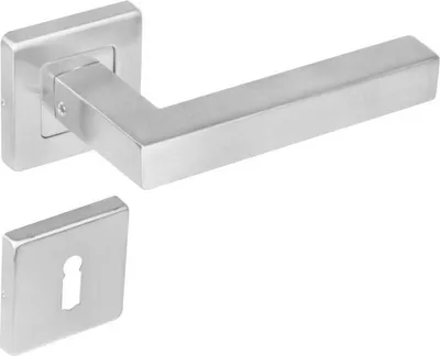 Produktbild von Türklinke Vierkant mit eckiger BB-Rosette V2A