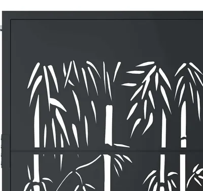 Produktbild von vidaXL Gartentor Anthrazit 100x150 cm Stahl Bambus-Design