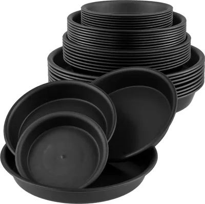Obrázok produktu pre Kruhové podložky pod kvetináče – 36 ks – plast – vhodné do interiéru aj exteriéru