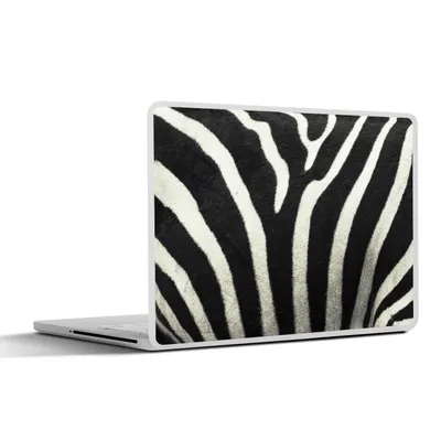 Produktbild von MuchoWow® Laptop Aufkleber Sticker Cover Tiermuster - Zebra - Schwarz - Weiß 31x22.5 cm - Laptop-Deko