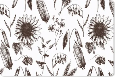 Produktbild von MuchoWow® Schreibtischunterlage Muster - Pflanzen - Schwarz - Weiß 60x40 cm - XXL Mauspad - Großes Mauspad