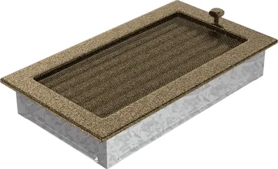 Zdjęcie produktu dla Kratka wentylacyjna kominkowa 17x30 czarno-złota z żaluzją