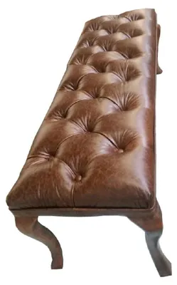 Obrázok produktu pre Taburetka, stolička, Chesterfield, Ottoman, Pufa, podnožka, čalúnená, z pravej kože, nová