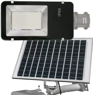 Produktbild von Solar-Straßenleuchte, 200W, 2500 Lumen, verstellbares Solarpanel, IP65 wasserdicht, Lithium-Ionen-Batterie