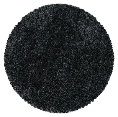 Produktbild von Hochflor Teppich Francesca rund, Farbe: Anthrazit, Größe:160 cm rund