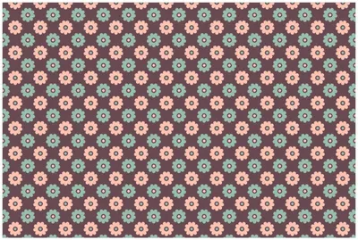 Produktbild von Wallario Premium Glasbild, freischwebende Optik, kräftige Farben, Größe 90 x 60 cm Motiv Muster mit grünen und rosa-farbenen Blüten