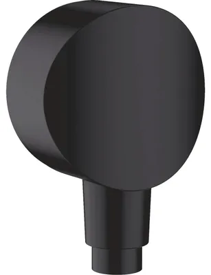 Produktbild von hansgrohe FixFit Wandanschluss S, mit Rückflussverhinderer, und Kunststoffanschlusswinkel, mattschwarz, 1 Stk.
