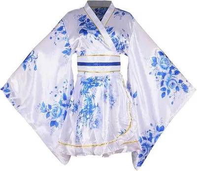 Produktbild von Orientalisches Kimono-Kleid mit Blumen-Yukata-Print - Sash-Riemen - Ge-Halloween-Kostüm
