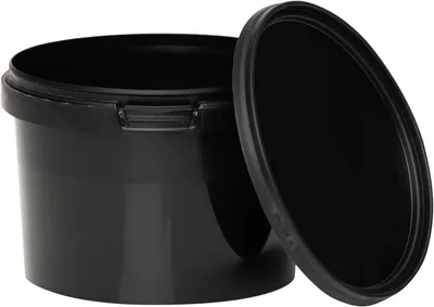 Zdjęcie produktu dla Wiadro BenBow z pokrywką z uchwytem 0,5L Ilość: 1 szt., czarne Certyfikat BSR, hermetyczne, bezpieczne dla żywności, certyfikat BRC, szczelne