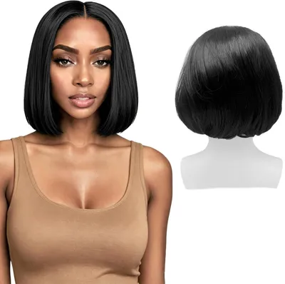 Obrázok produktu pre Bob parochňa 30 cm, čierna, syntetické vlasy, pre karneval