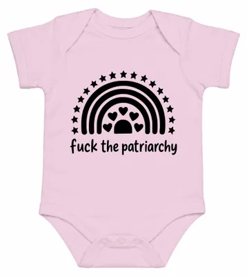 Produktbild von Fuck Patriarchy Feminismus Regenbogen Herzen Sterne Gleichberechtigung Baby Body, Pink, 0/3