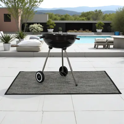 Image de Tapis - HOME DECO FACTORY - Barbecue - Protection - Noir et Beige